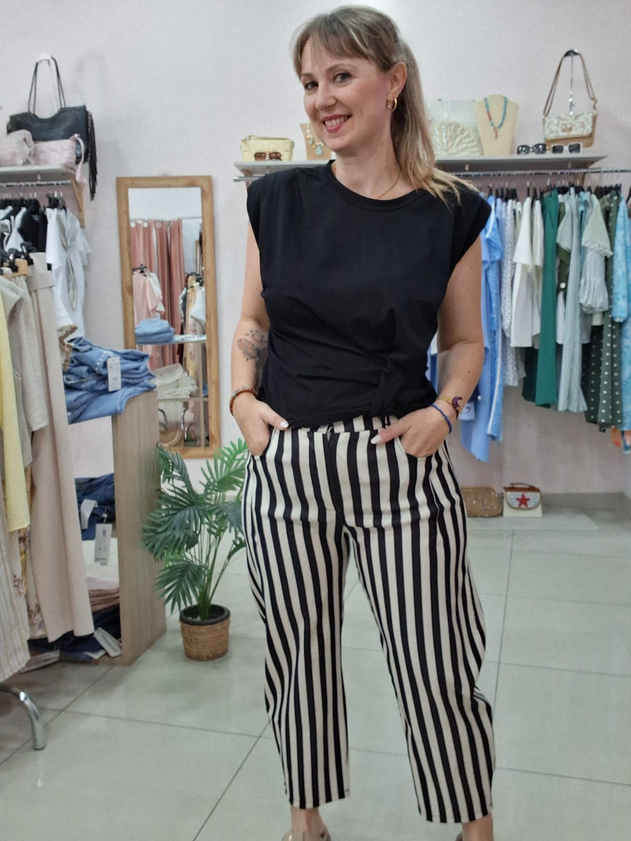Pantalón Balloon Rayas