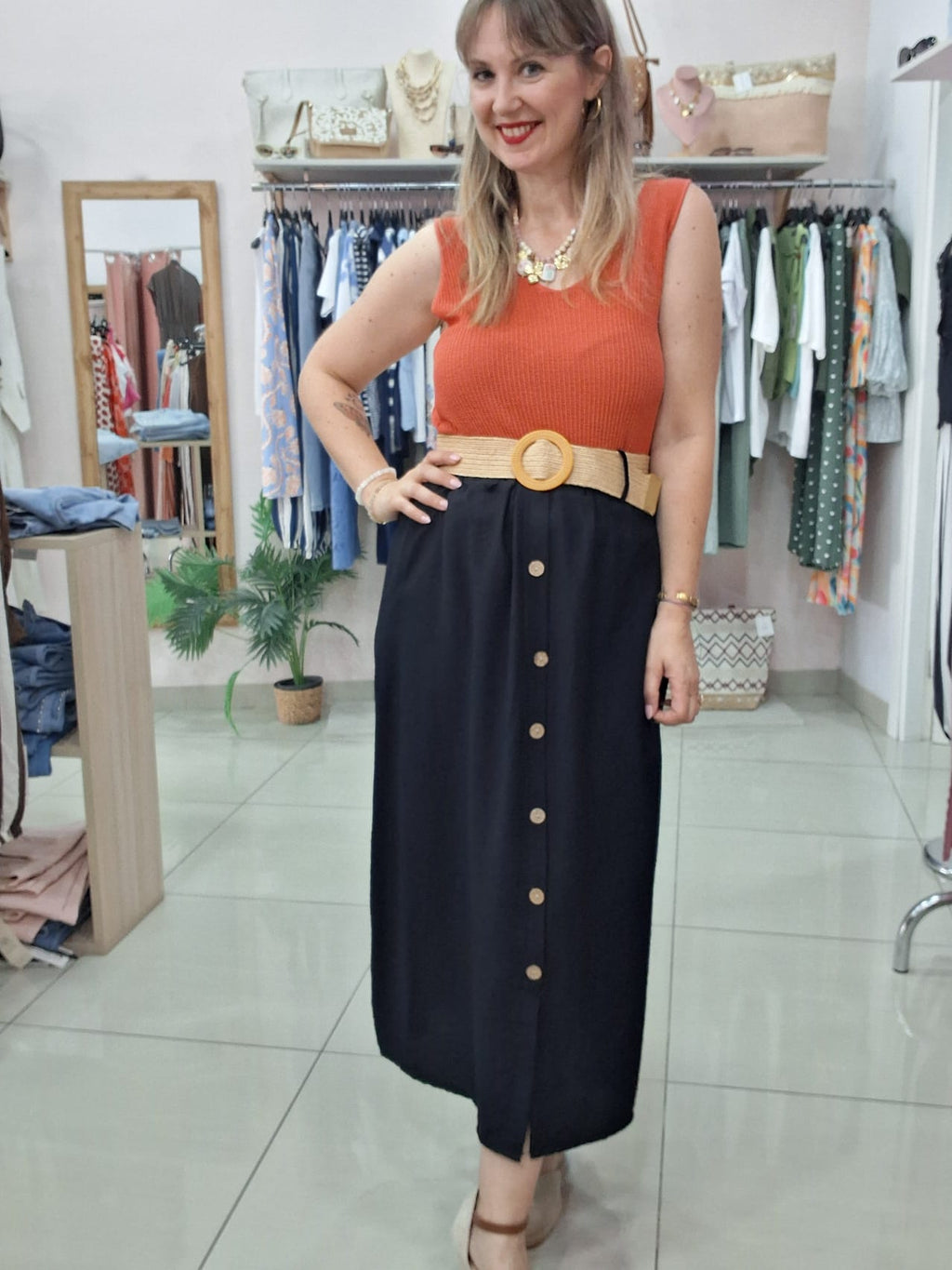 Falda Botones