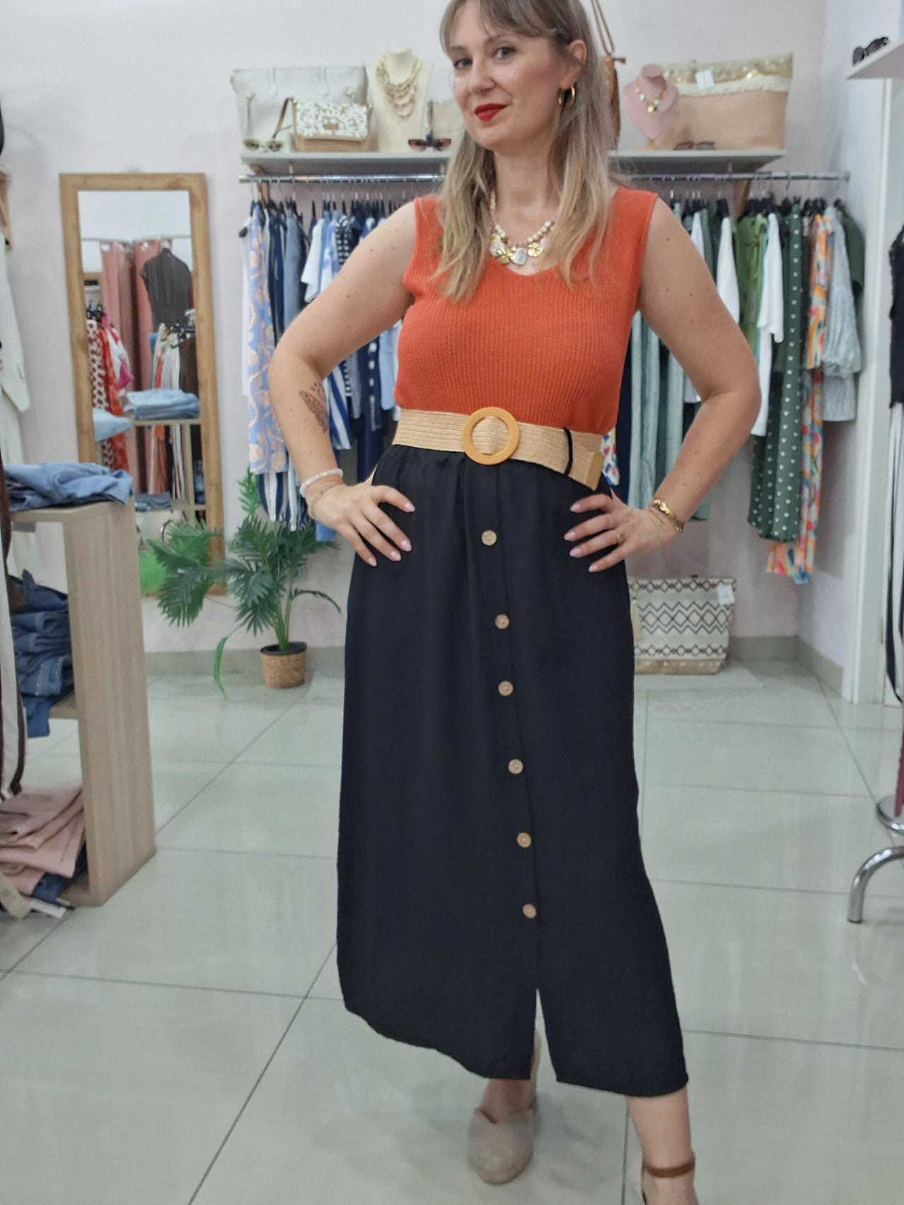 Falda Botones